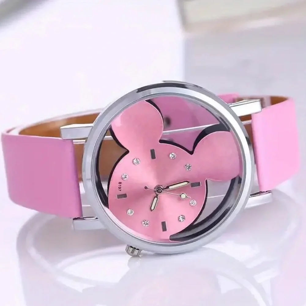 ‼️$7‼️ Mickey - Minnie - Cartoon - Simple Quartz PU Leather Wrist Watch